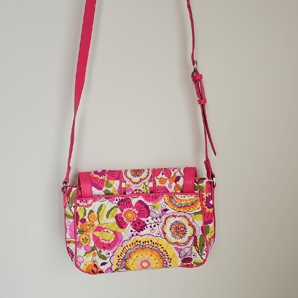 Vera Bradley Crosstown Pink Floral Crossbody Handbag - Picture 3 of 15